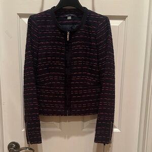 Tommy Hilfiger Navy Jacket with Red Stripe Detail